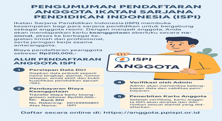 Pengumuman Pendaftaran Anggota Ikatan Sarjana Pendidikan Indonesia (ISPI)